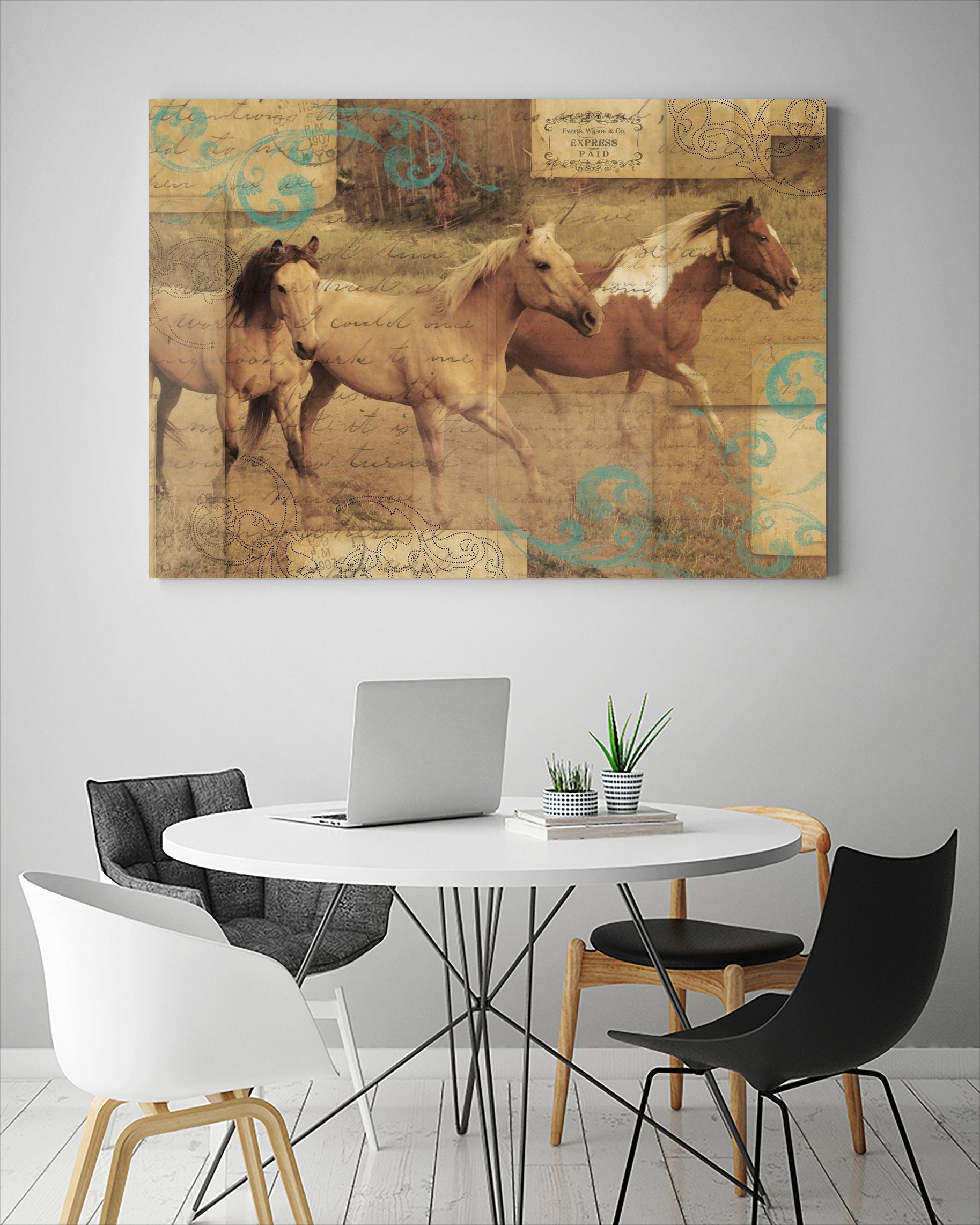 Wild Horses I by Portfolio on GIANT ART - beige animals