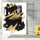 Gold Black Abstract Panel I by Mike Schick on GIANT ART - black abstract