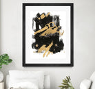 Gold Black Abstract Panel I by Mike Schick on GIANT ART - black abstract