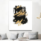 Gold Black Abstract Panel I by Mike Schick on GIANT ART - black abstract