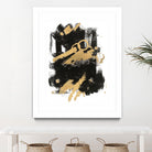 Gold Black Abstract Panel I by Mike Schick on GIANT ART - black abstract
