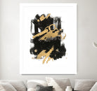 Gold Black Abstract Panel I by Mike Schick on GIANT ART - black abstract