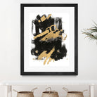 Gold Black Abstract Panel I by Mike Schick on GIANT ART - black abstract