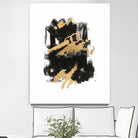 Gold Black Abstract Panel I by Mike Schick on GIANT ART - black abstract