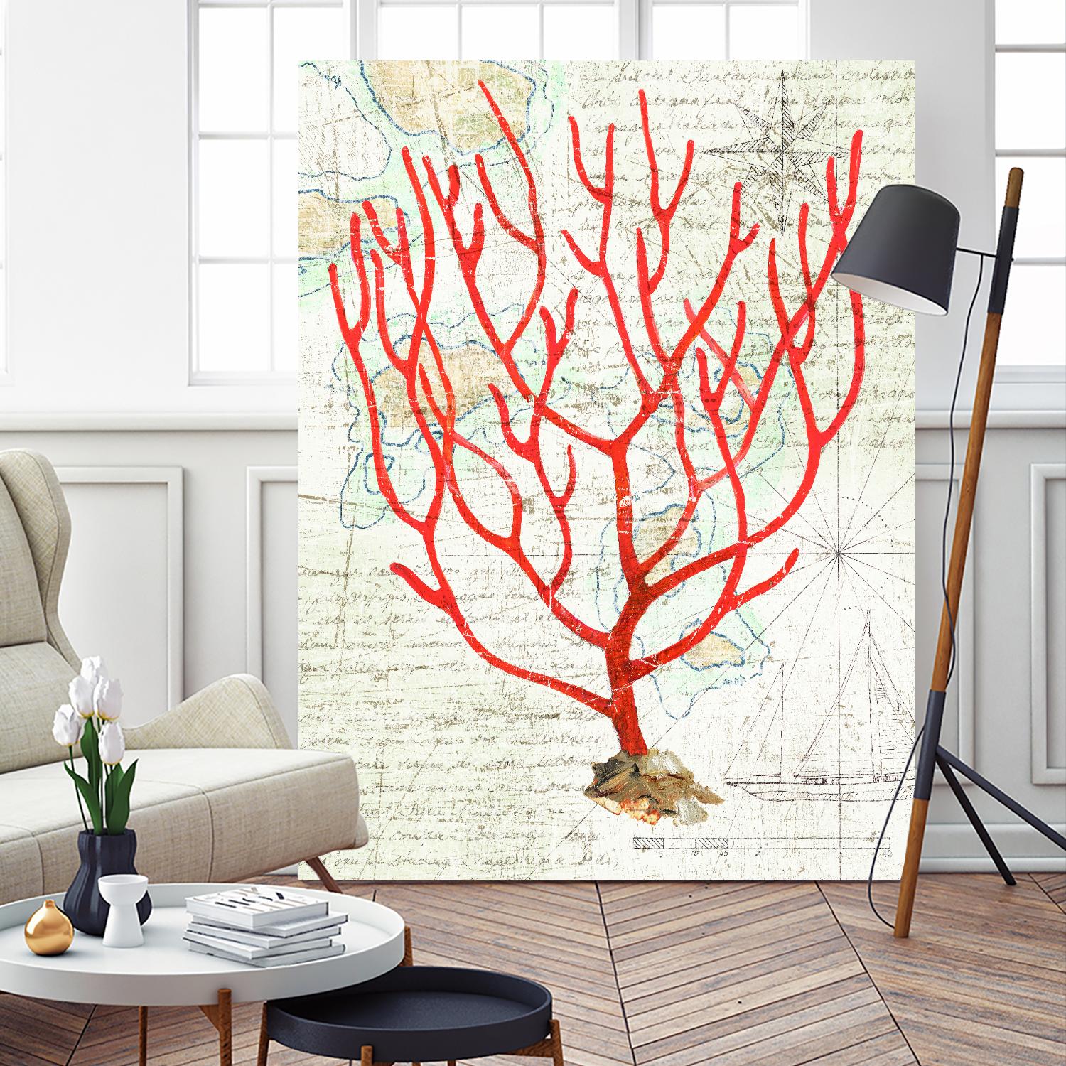 Textured Coral I by Avery Tillmon on GIANT ART - beige nautical