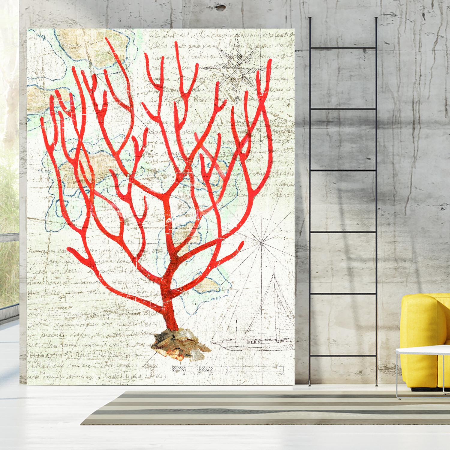 Textured Coral I by Avery Tillmon on GIANT ART - beige nautical
