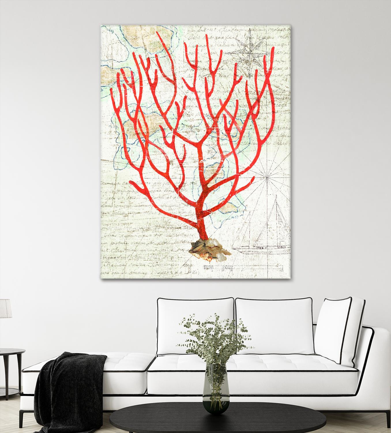 Textured Coral I by Avery Tillmon on GIANT ART - beige nautical