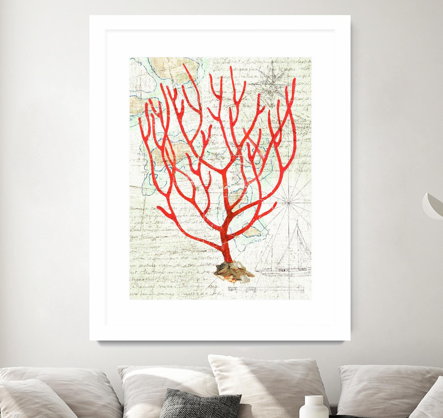 Textured Coral I by Avery Tillmon on GIANT ART - beige nautical