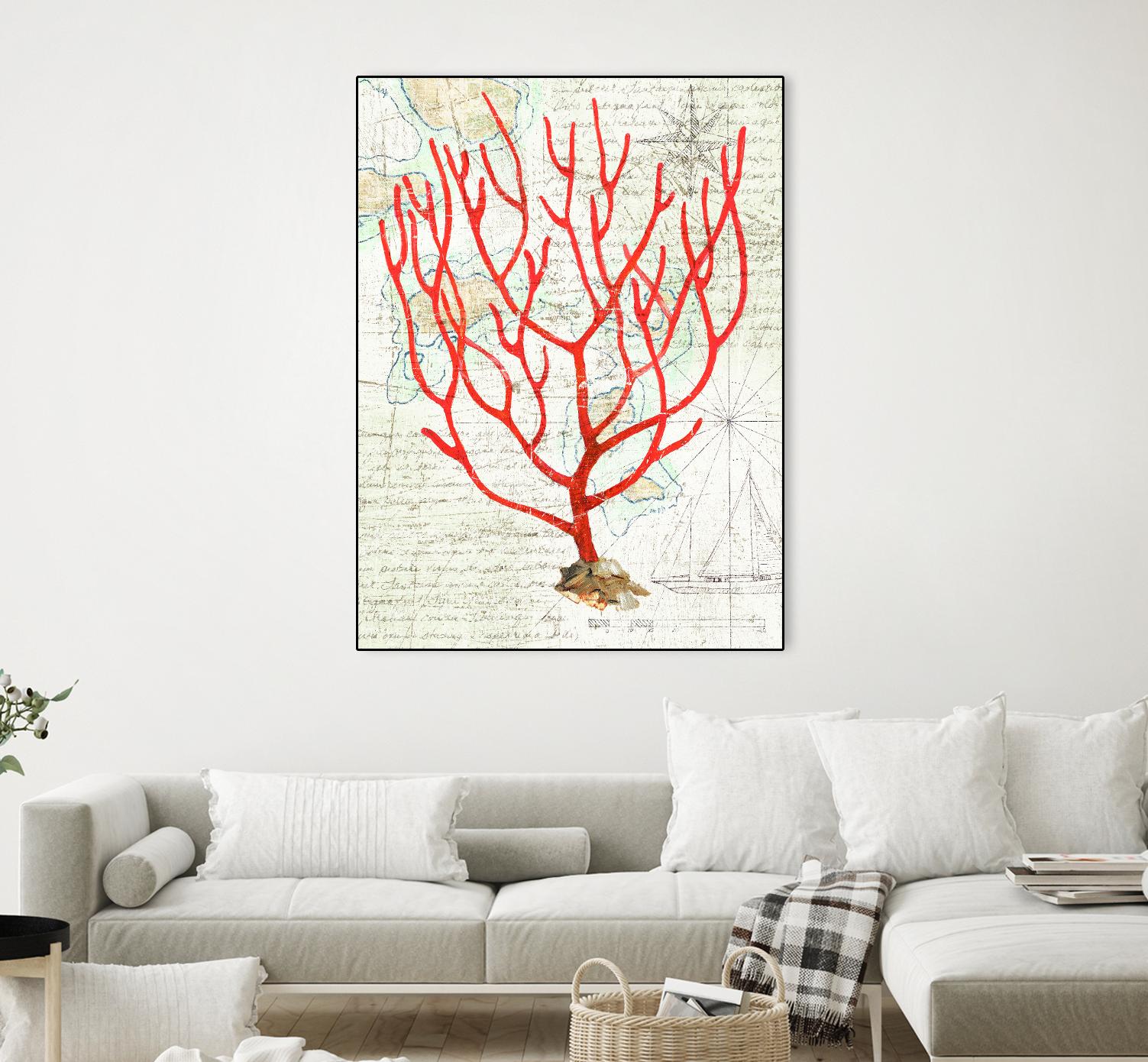 Textured Coral I by Avery Tillmon on GIANT ART - beige nautical