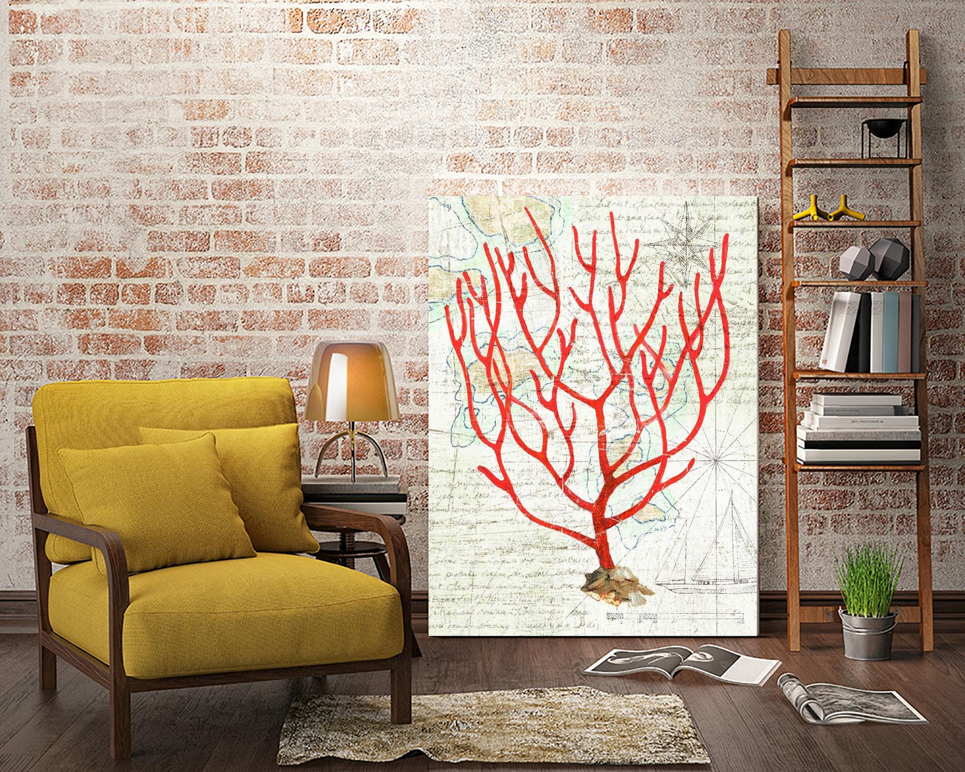 Textured Coral I by Avery Tillmon on GIANT ART - beige nautical