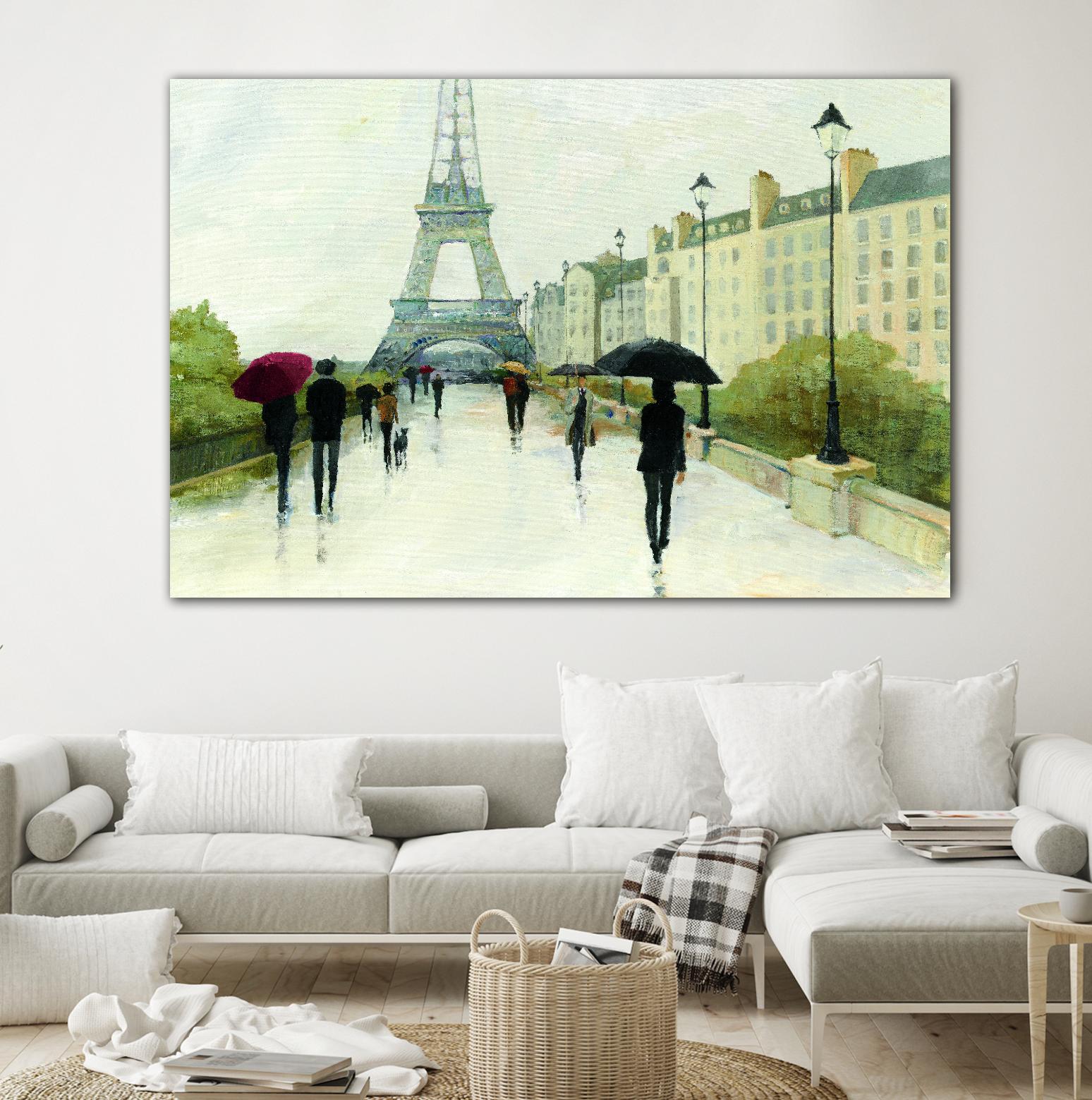 Eiffel in the Rain Marsala Umbrella by Avery Tillmon on GIANT ART - green everyday life