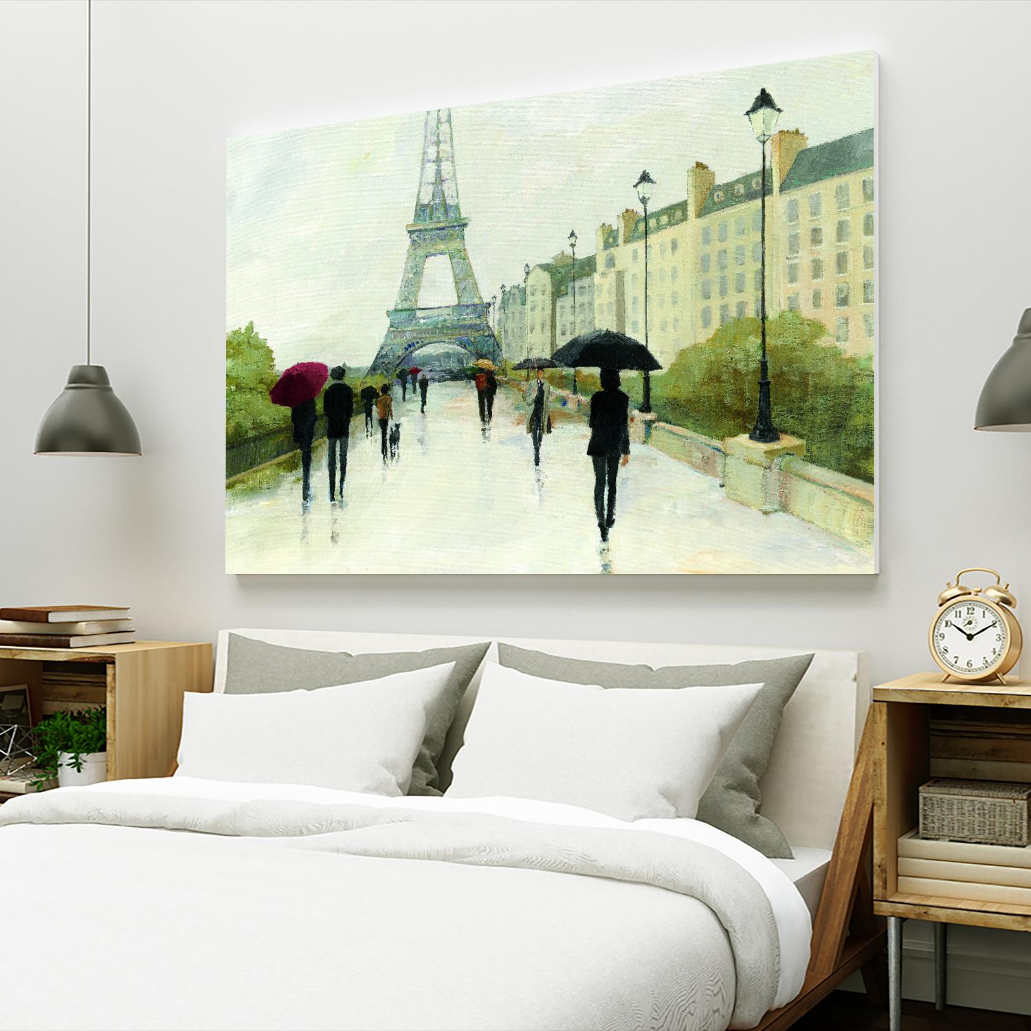 Eiffel in the Rain Marsala Umbrella by Avery Tillmon on GIANT ART - green everyday life