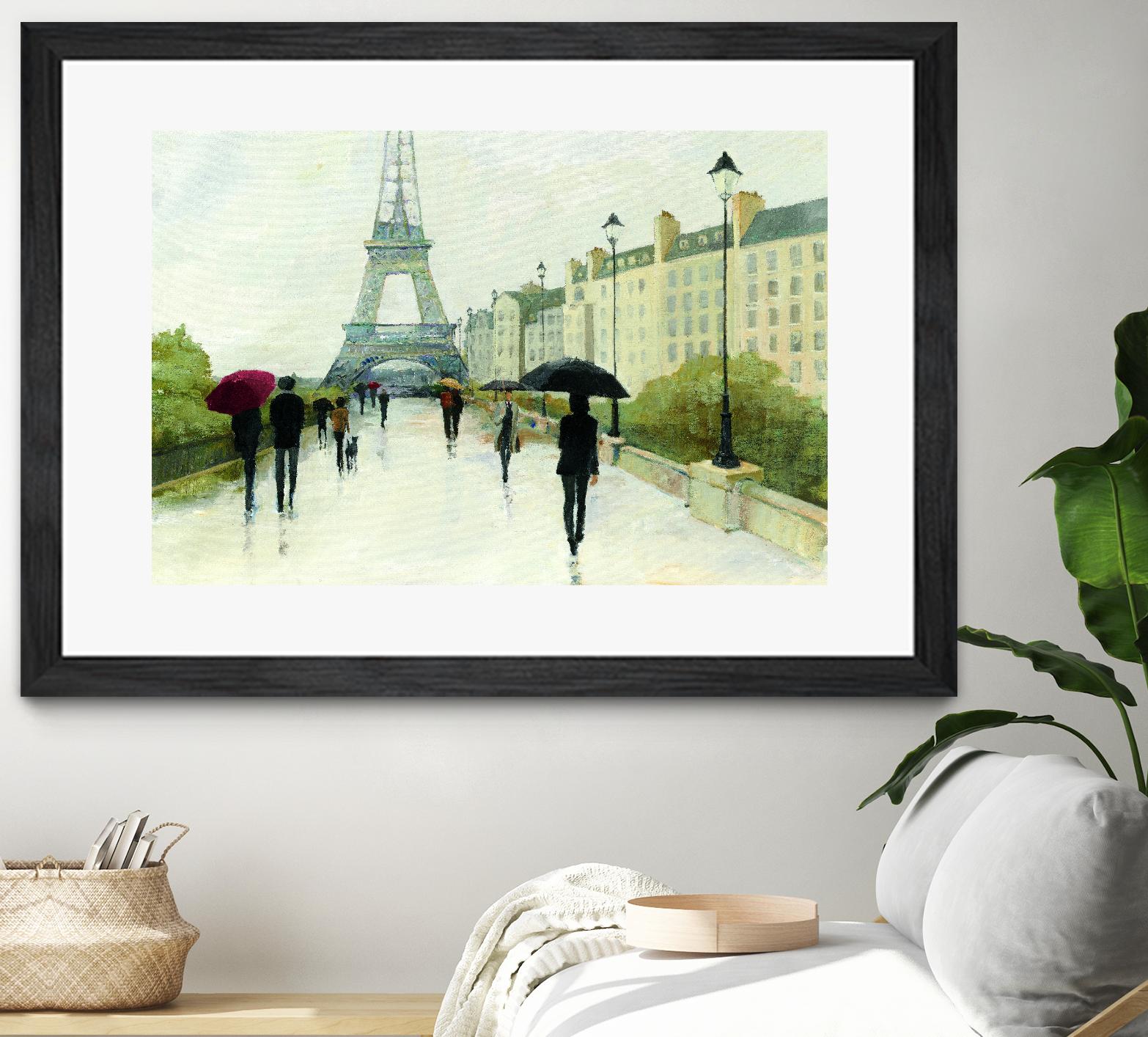 Eiffel in the Rain Marsala Umbrella by Avery Tillmon on GIANT ART - green everyday life