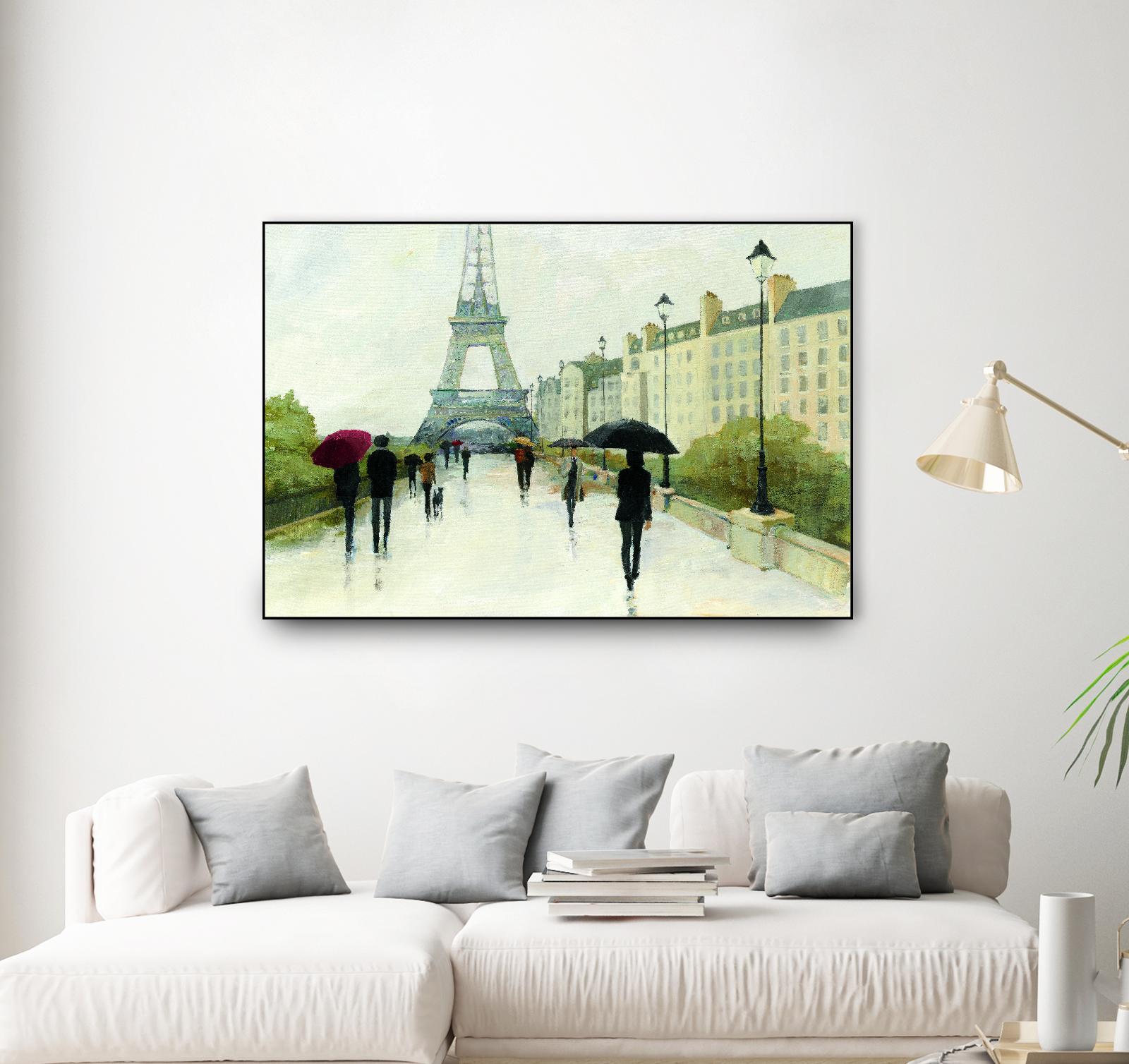 Eiffel in the Rain Marsala Umbrella by Avery Tillmon on GIANT ART - green everyday life