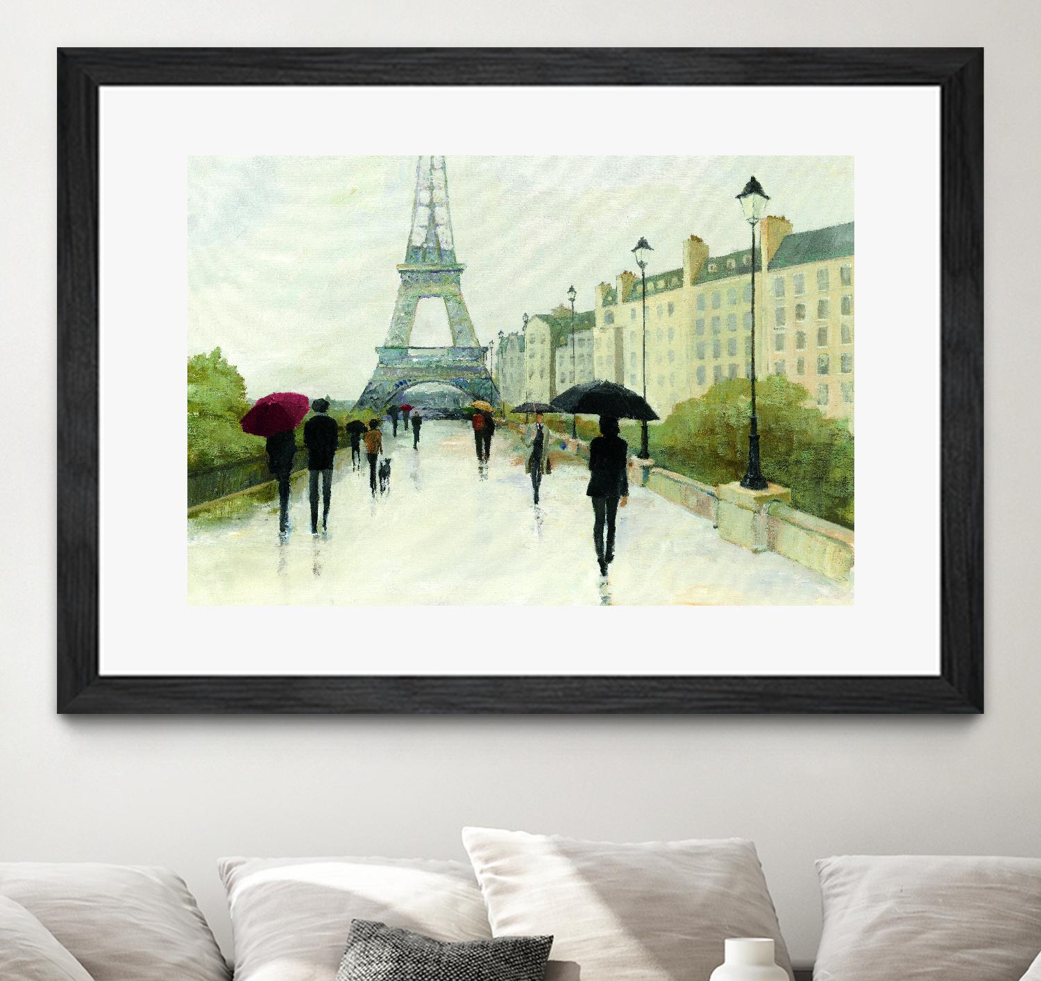 Eiffel in the Rain Marsala Umbrella by Avery Tillmon on GIANT ART - green everyday life