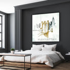 Brooklyn Bridge by Avery Tillmon on GIANT ART - grey city scene