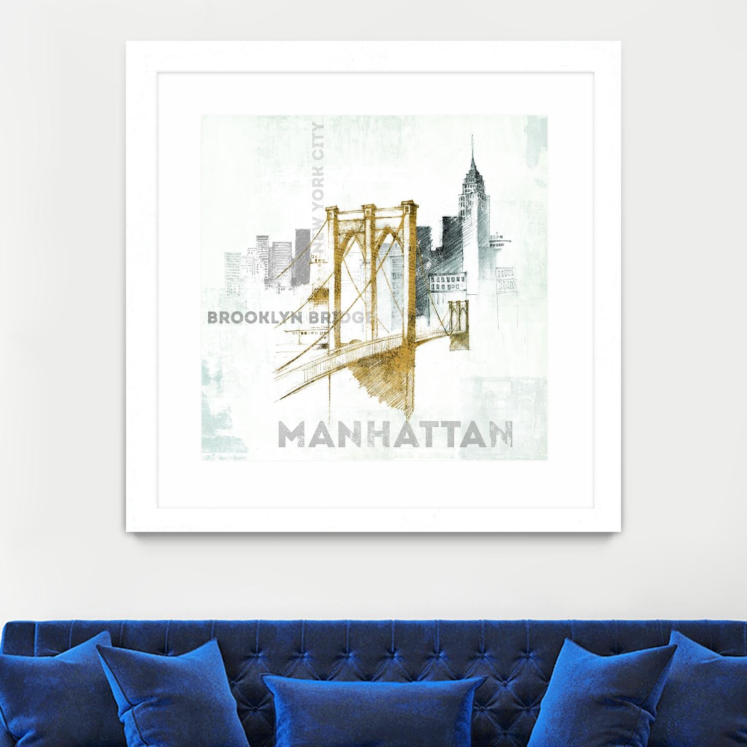 Brooklyn Bridge by Avery Tillmon on GIANT ART - grey city scene