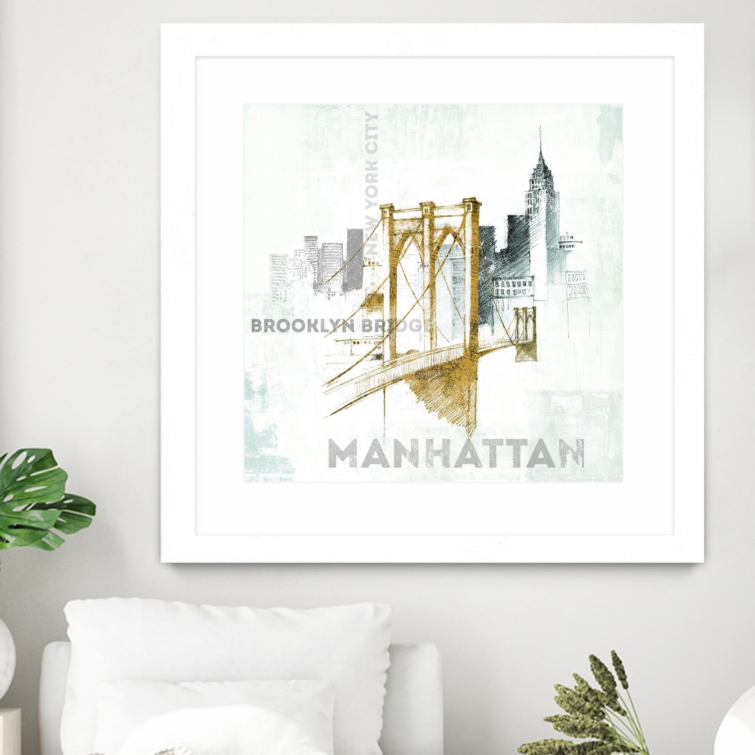 Brooklyn Bridge by Avery Tillmon on GIANT ART - grey city scene