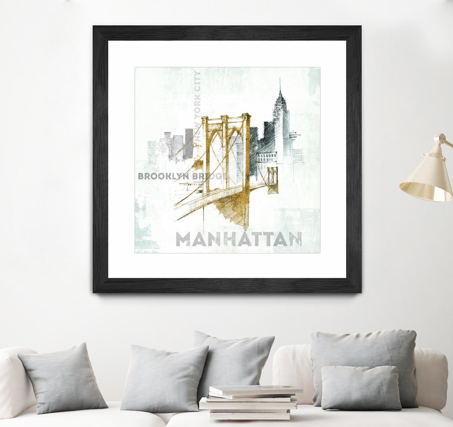 Brooklyn Bridge by Avery Tillmon on GIANT ART - grey city scene