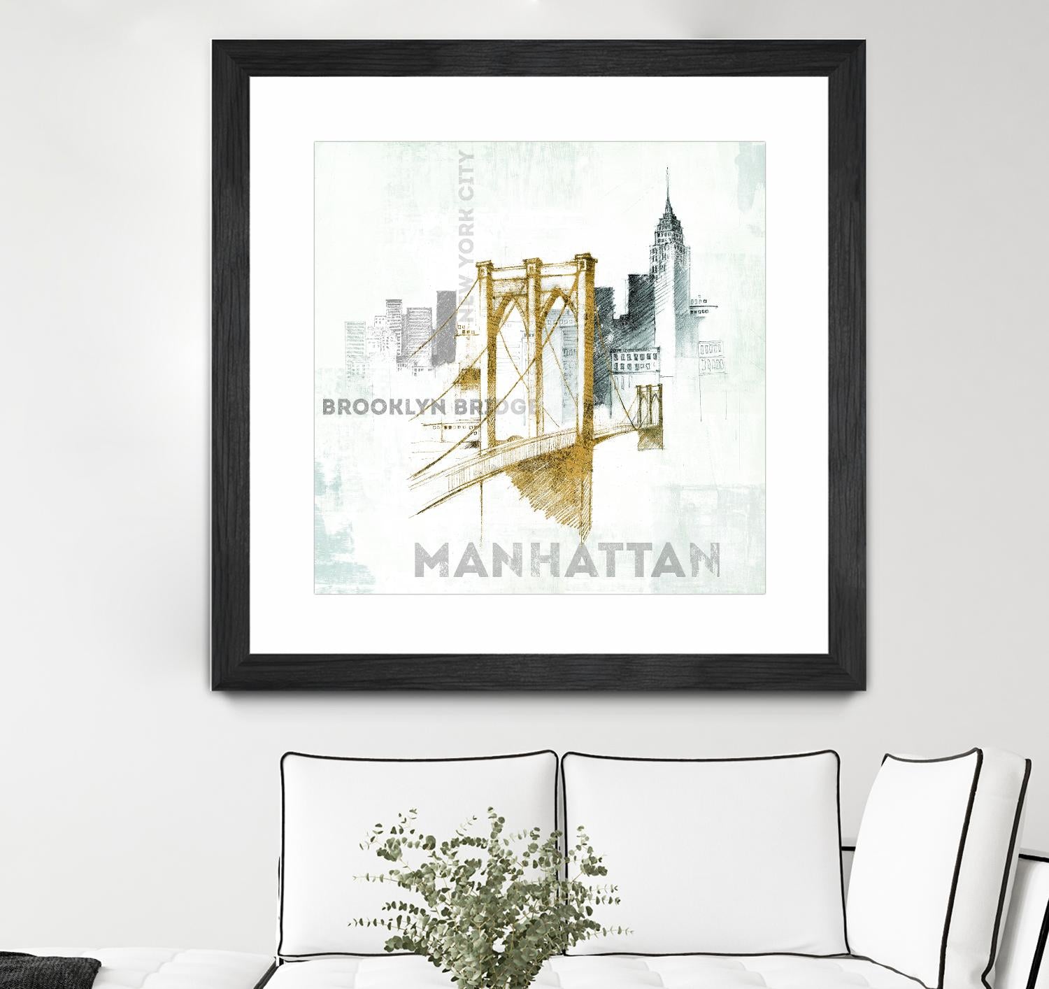 Brooklyn Bridge by Avery Tillmon on GIANT ART - grey city scene