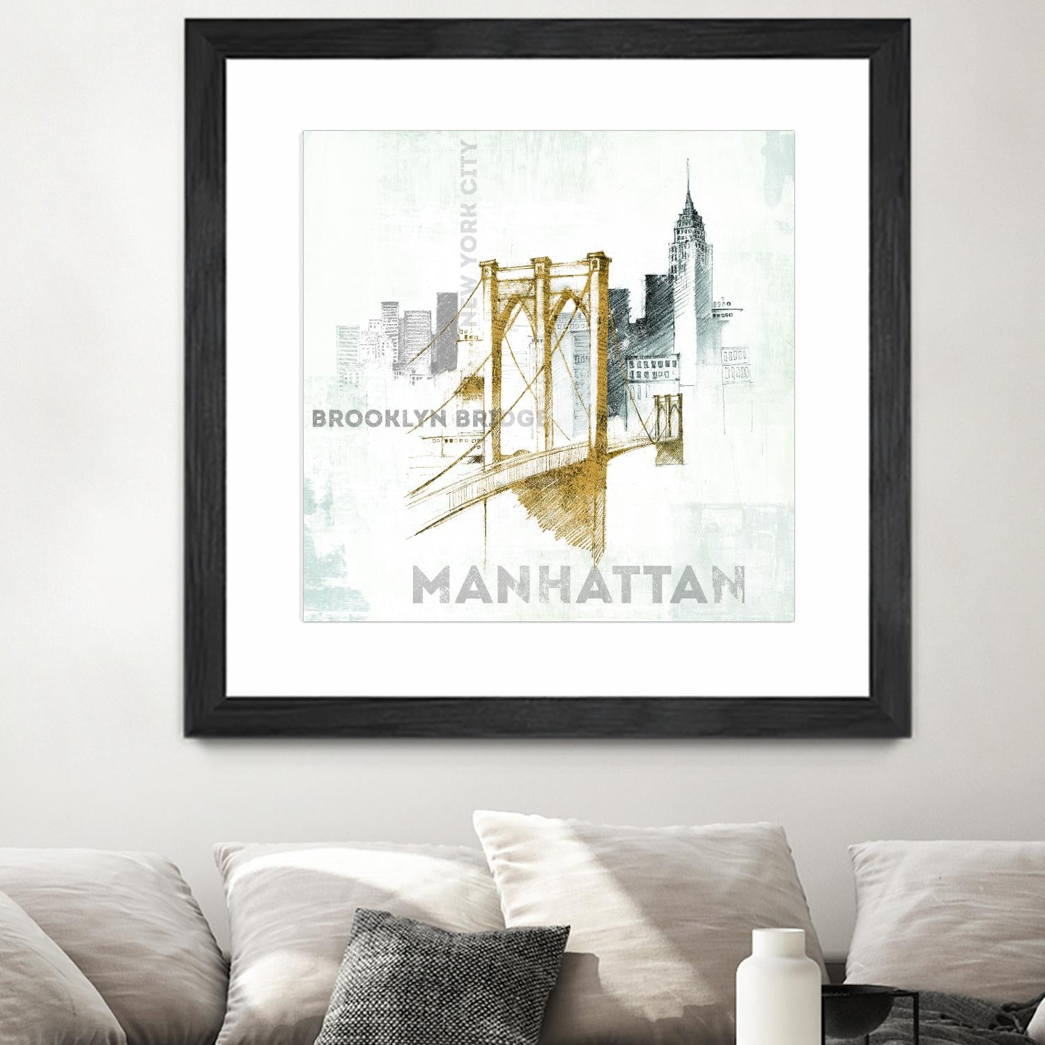 Brooklyn Bridge by Avery Tillmon on GIANT ART - grey city scene