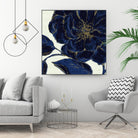 Indigo Garden II by Daphne Brissonnet on GIANT ART - beige floral