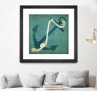 Nautical Anchor Blue by Ryan Fowler on GIANT ART - white nautical
