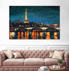 Paris Nights Blue I by James Wiens on GIANT ART - yellow city scene
