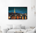 Paris Nights Blue I by James Wiens on GIANT ART - yellow city scene