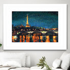 Paris Nights Blue I by James Wiens on GIANT ART - blue architecture eiffel tower