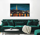 Paris Nights Blue I by James Wiens on GIANT ART - yellow city scene