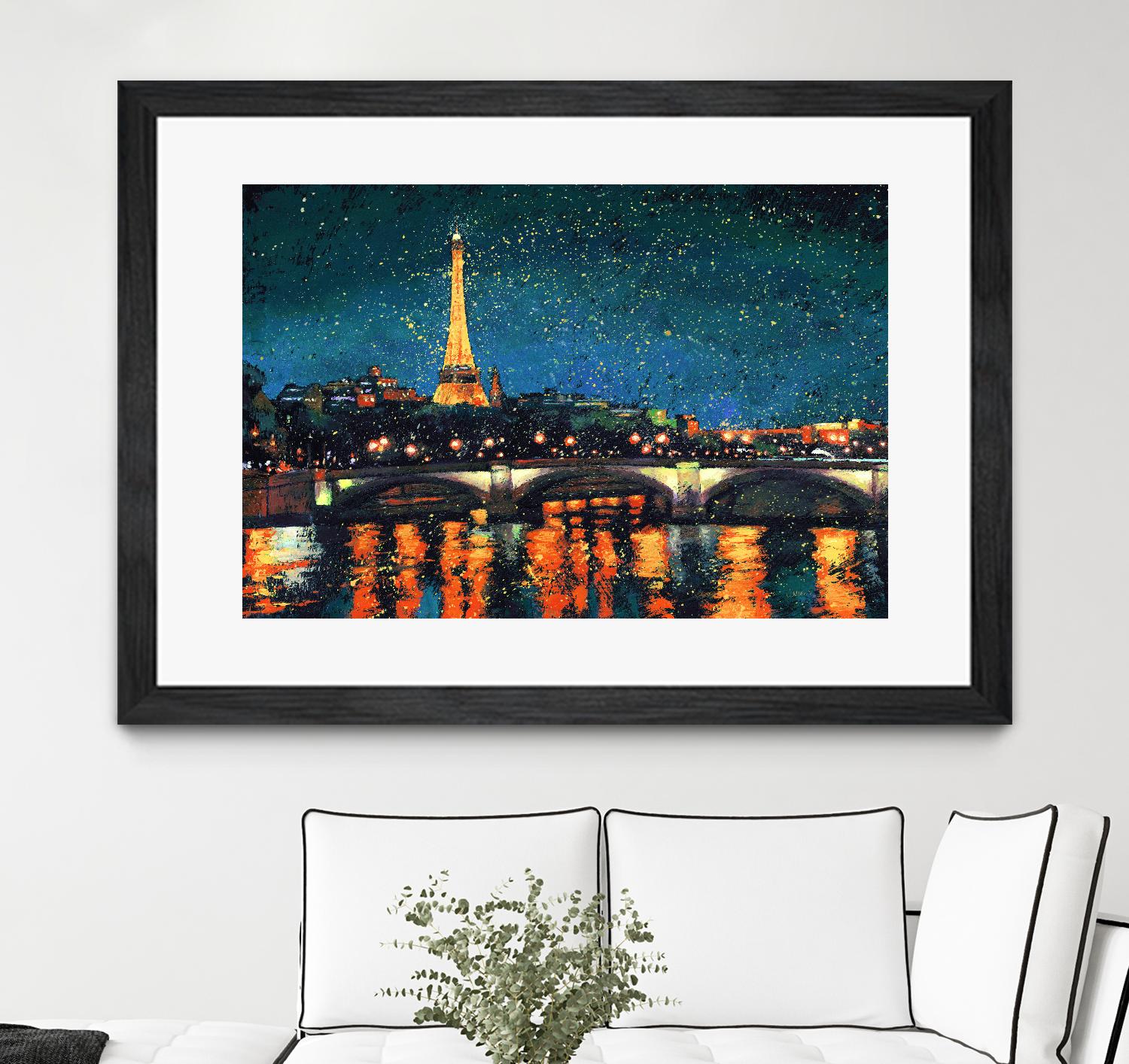 Paris Nights Blue I by James Wiens on GIANT ART - blue architecture eiffel tower