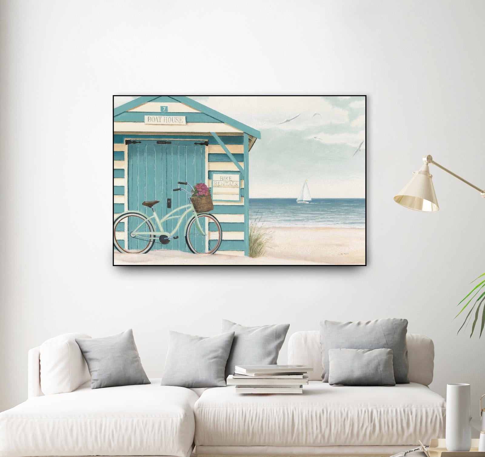 Beach Cruiser I by James Wiens on GIANT ART - beige nautical