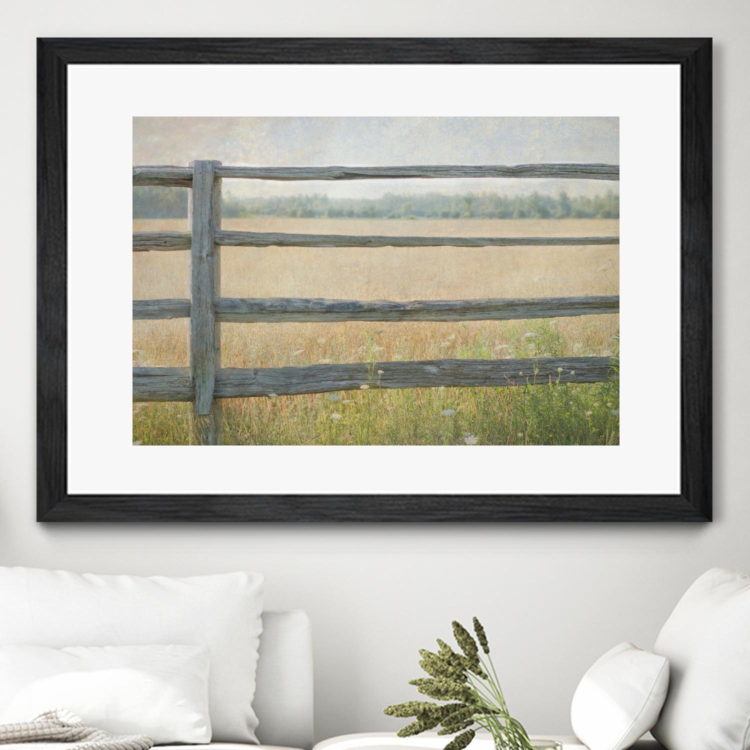 Edge of the Field by Elizabeth Urquhart on GIANT ART - grey landscape