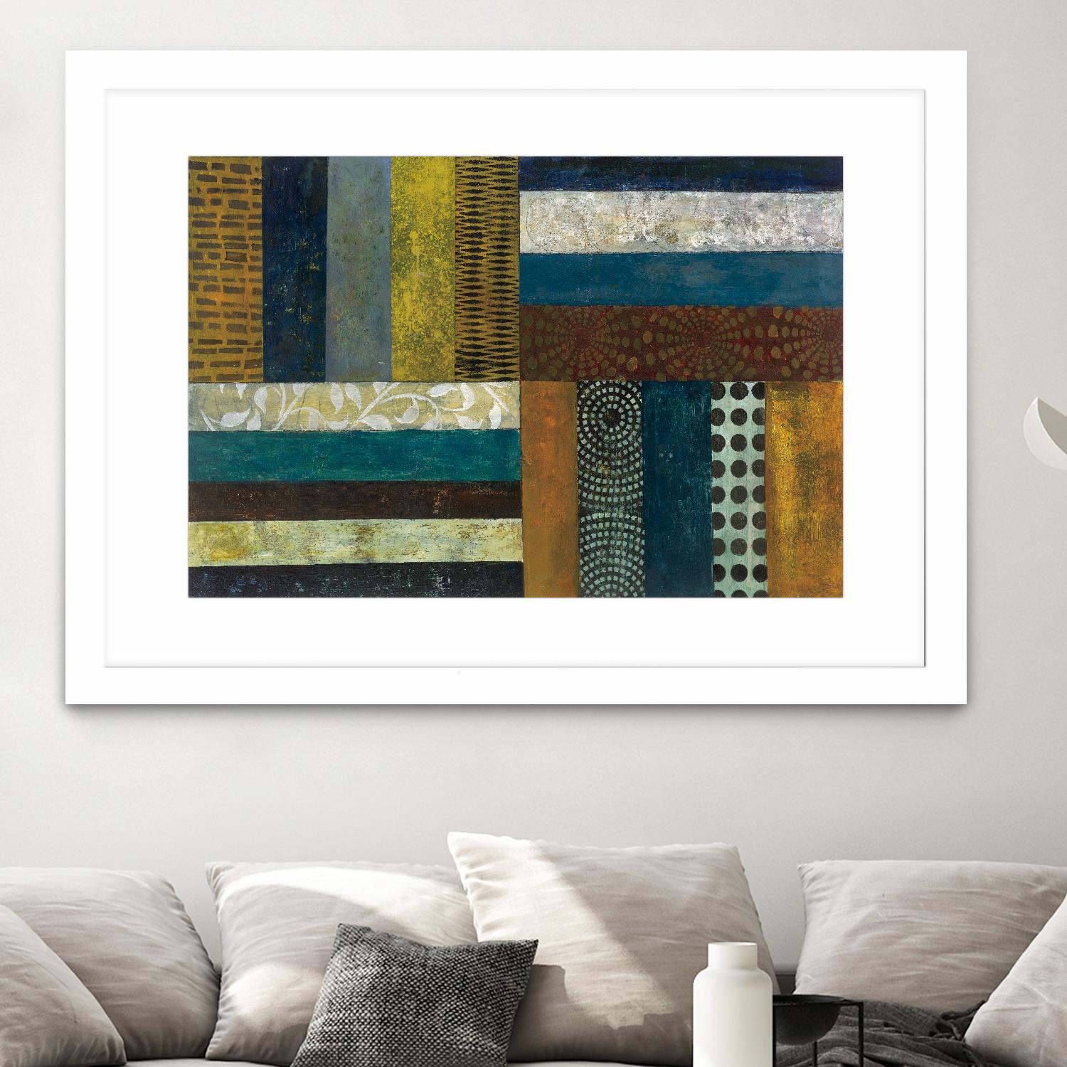 Juxtapose II by Cheryl Warrick on GIANT ART - blue shapes