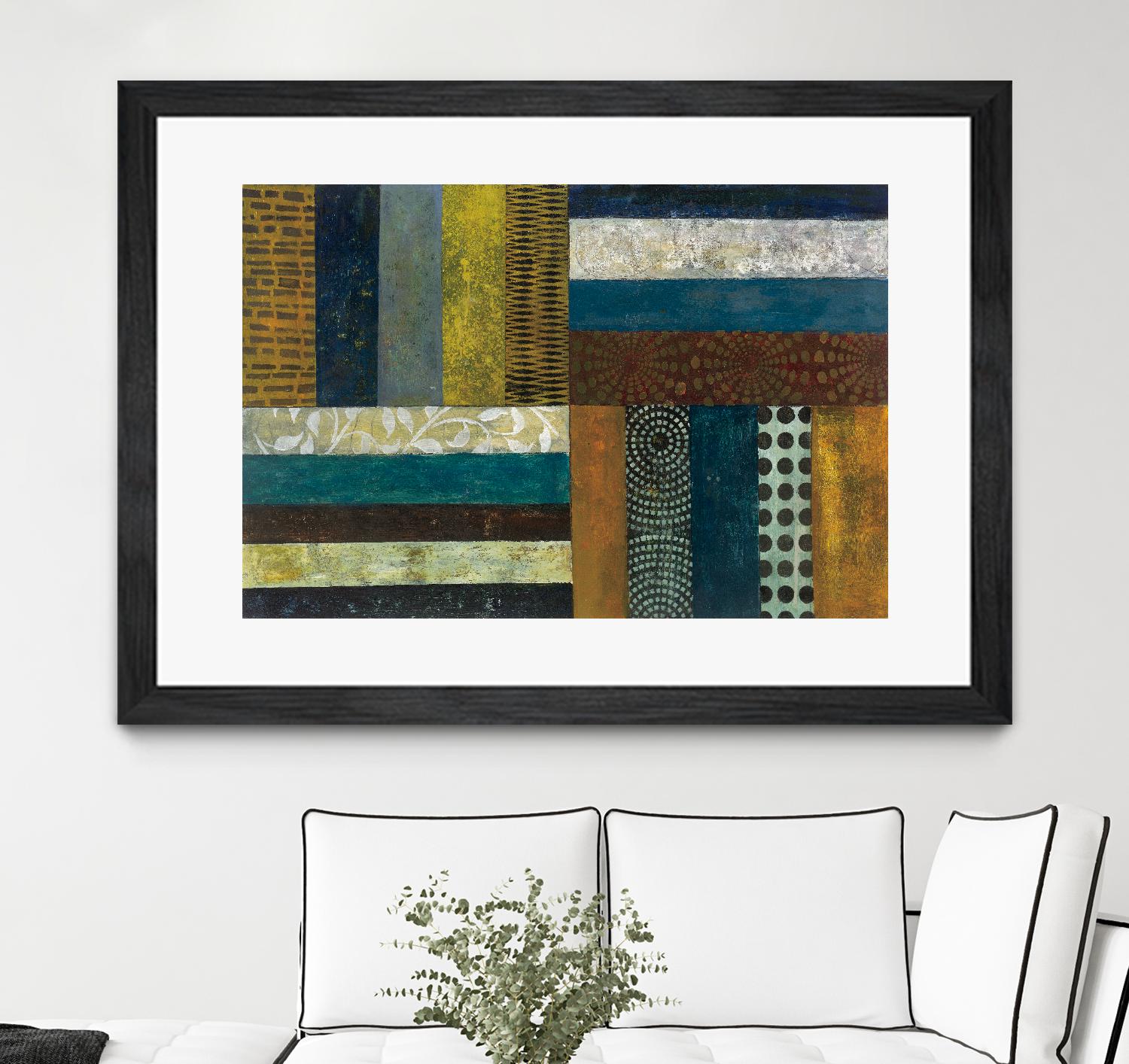 Juxtapose II by Cheryl Warrick on GIANT ART - blue shapes