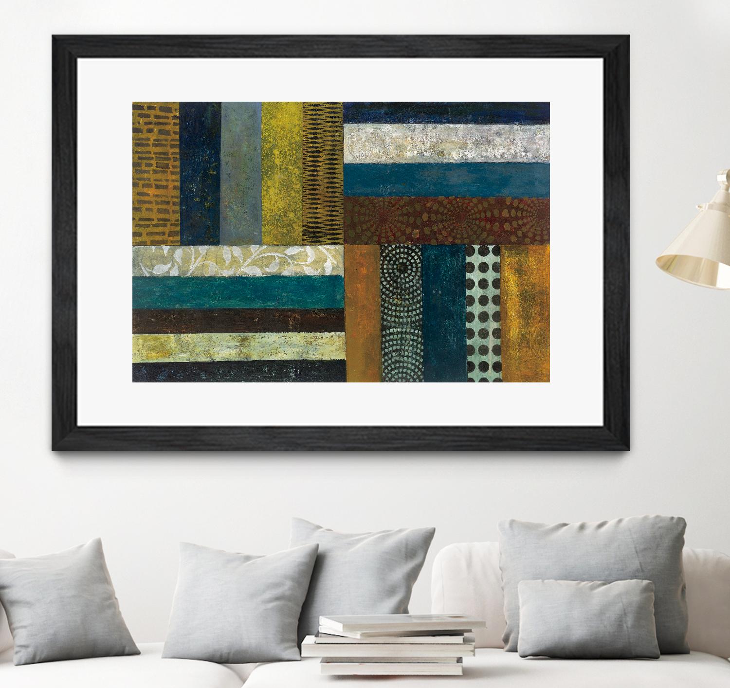 Juxtapose II by Cheryl Warrick on GIANT ART - blue shapes