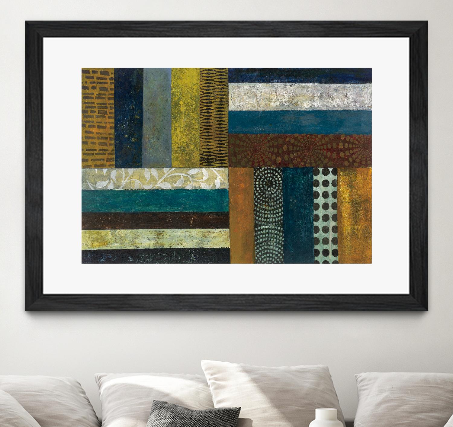 Juxtapose II by Cheryl Warrick on GIANT ART - blue shapes