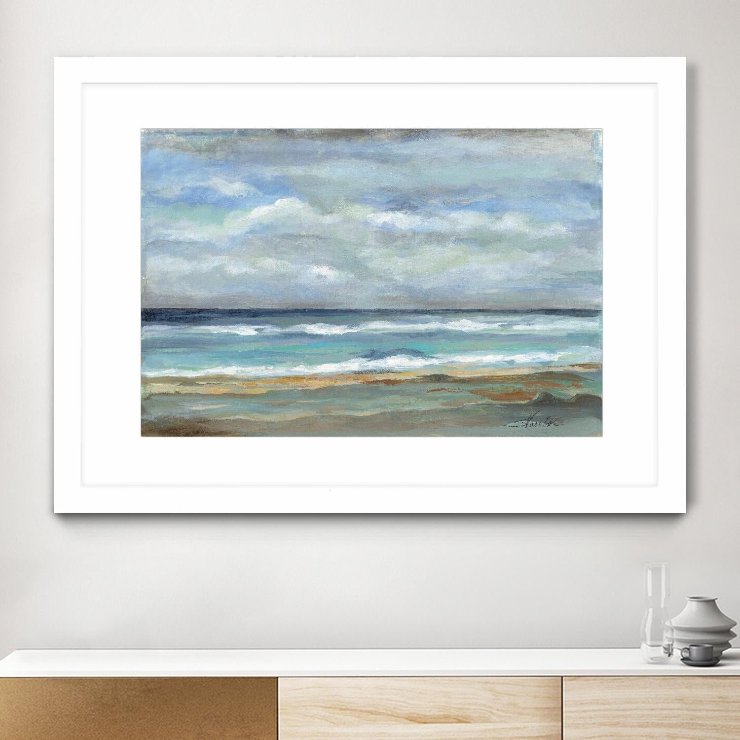 Seashore by Silvia Vassileva on GIANT ART - beige sea scene