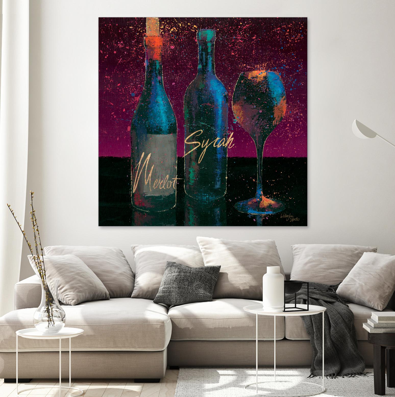 Wine Splash Dark III by Wellington Studio on GIANT ART - blue fruit-food-drink