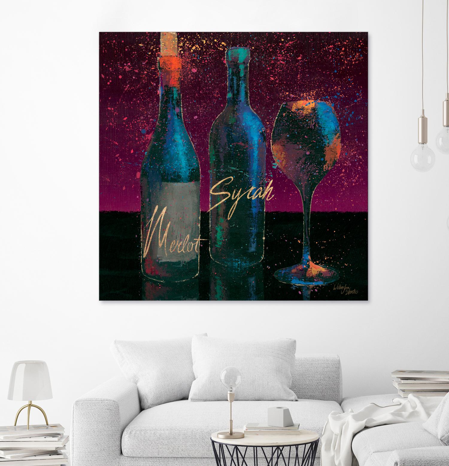 Wine Splash Dark III by Wellington Studio on GIANT ART - blue fruit-food-drink