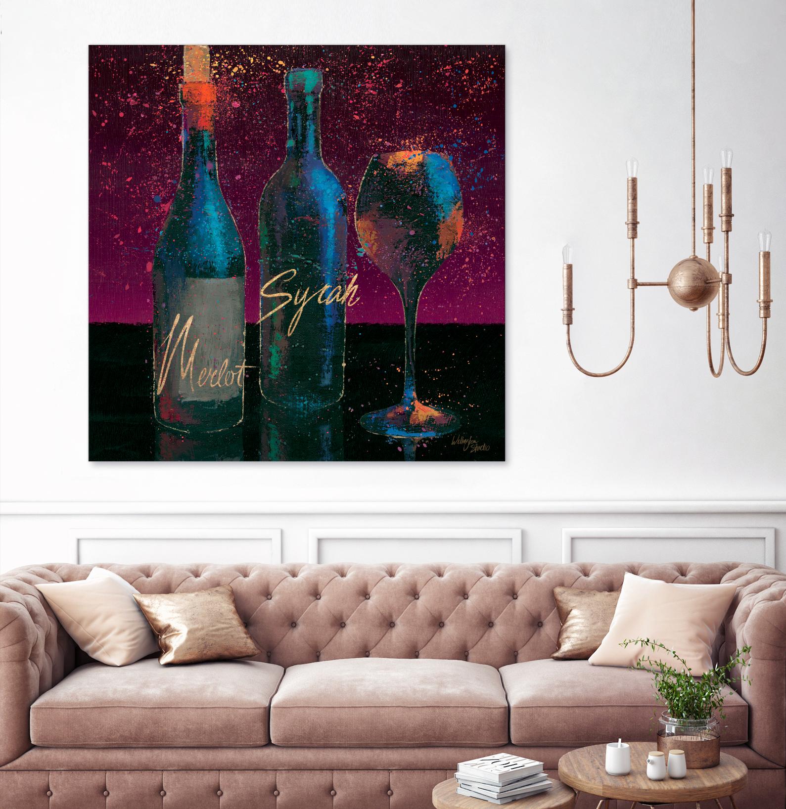 Wine Splash Dark III by Wellington Studio on GIANT ART - blue fruit-food-drink