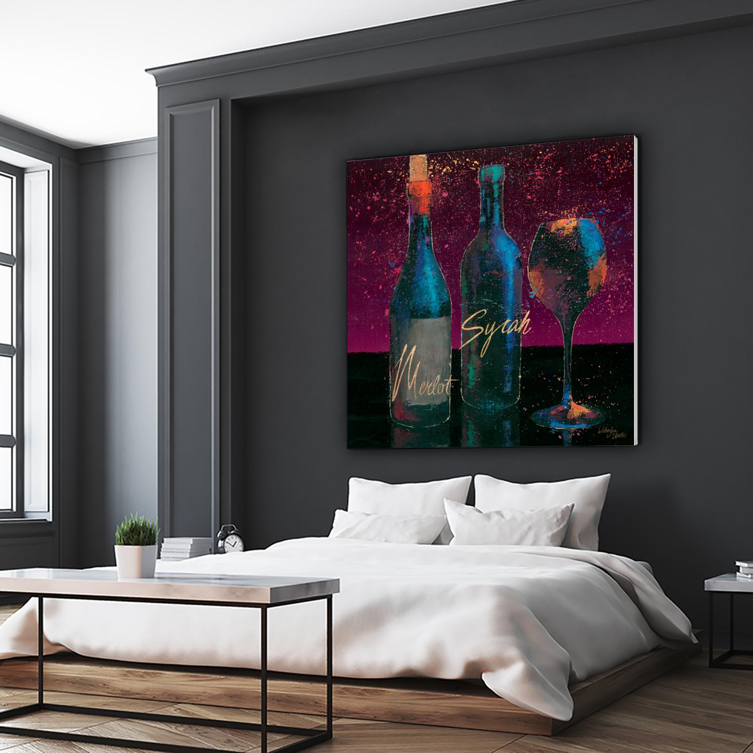 Wine Splash Dark III by Wellington Studio on GIANT ART - blue fruit-food-drink