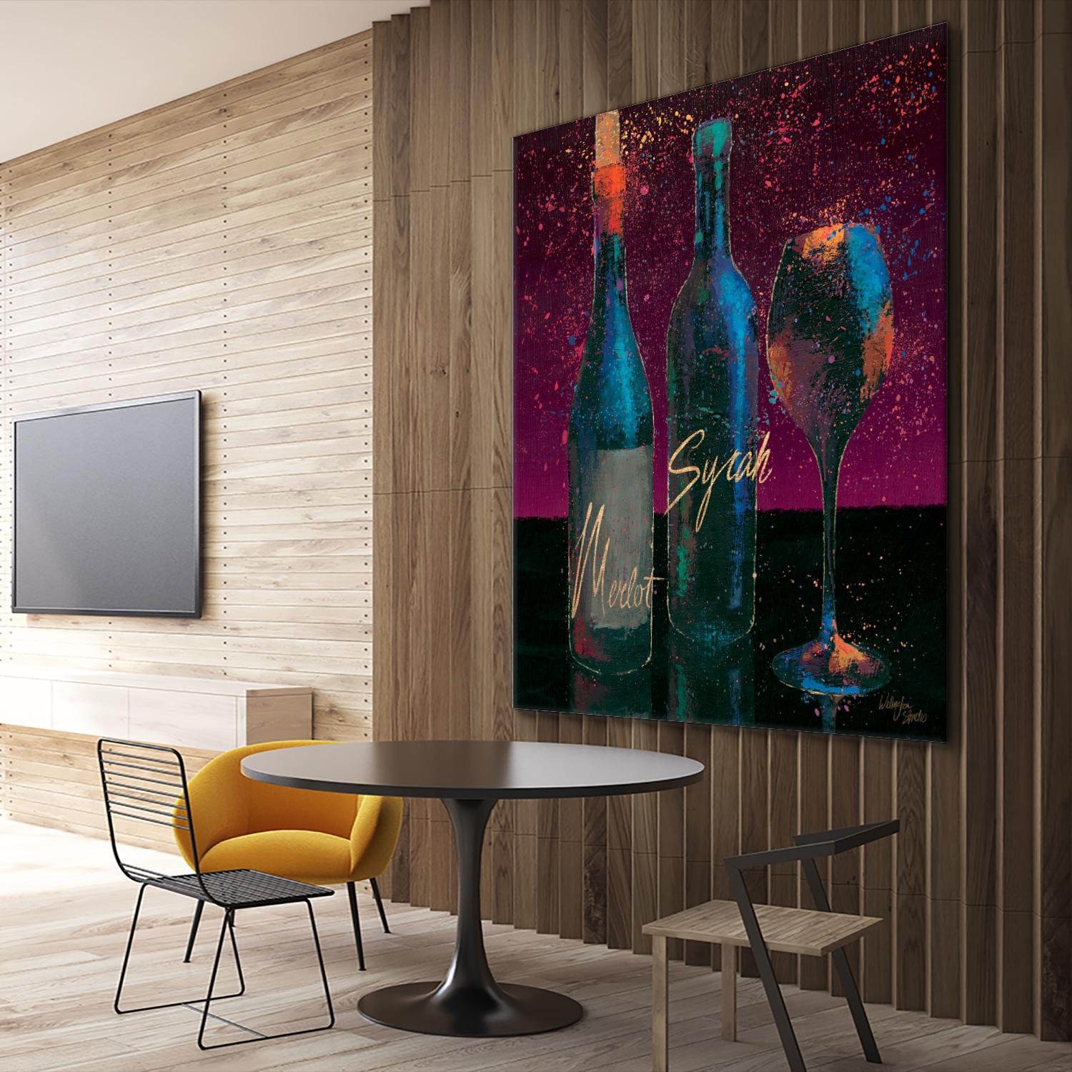 Wine Splash Dark III by Wellington Studio on GIANT ART - blue fruit-food-drink