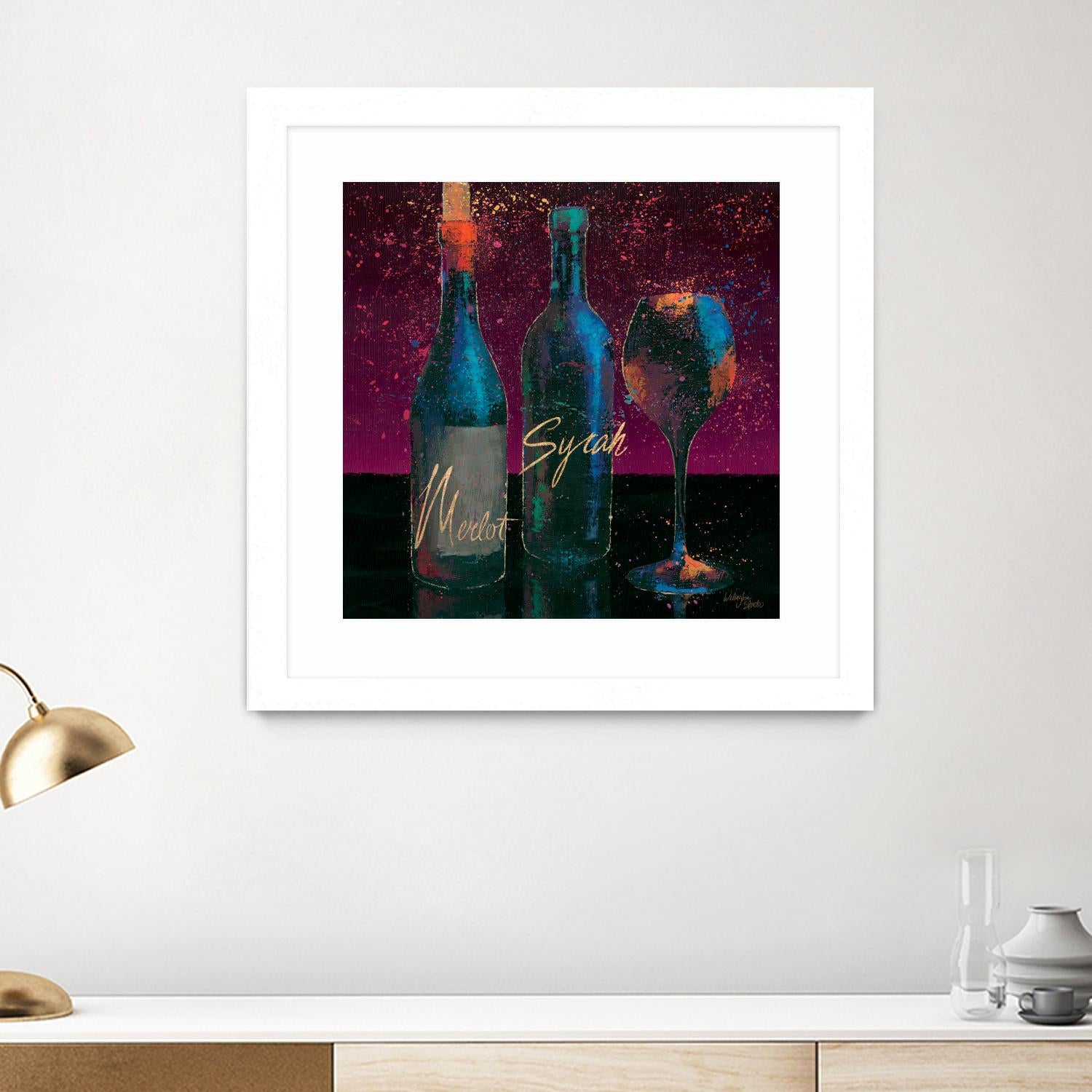 Wine Splash Dark III by Wellington Studio on GIANT ART - blue fruit-food-drink