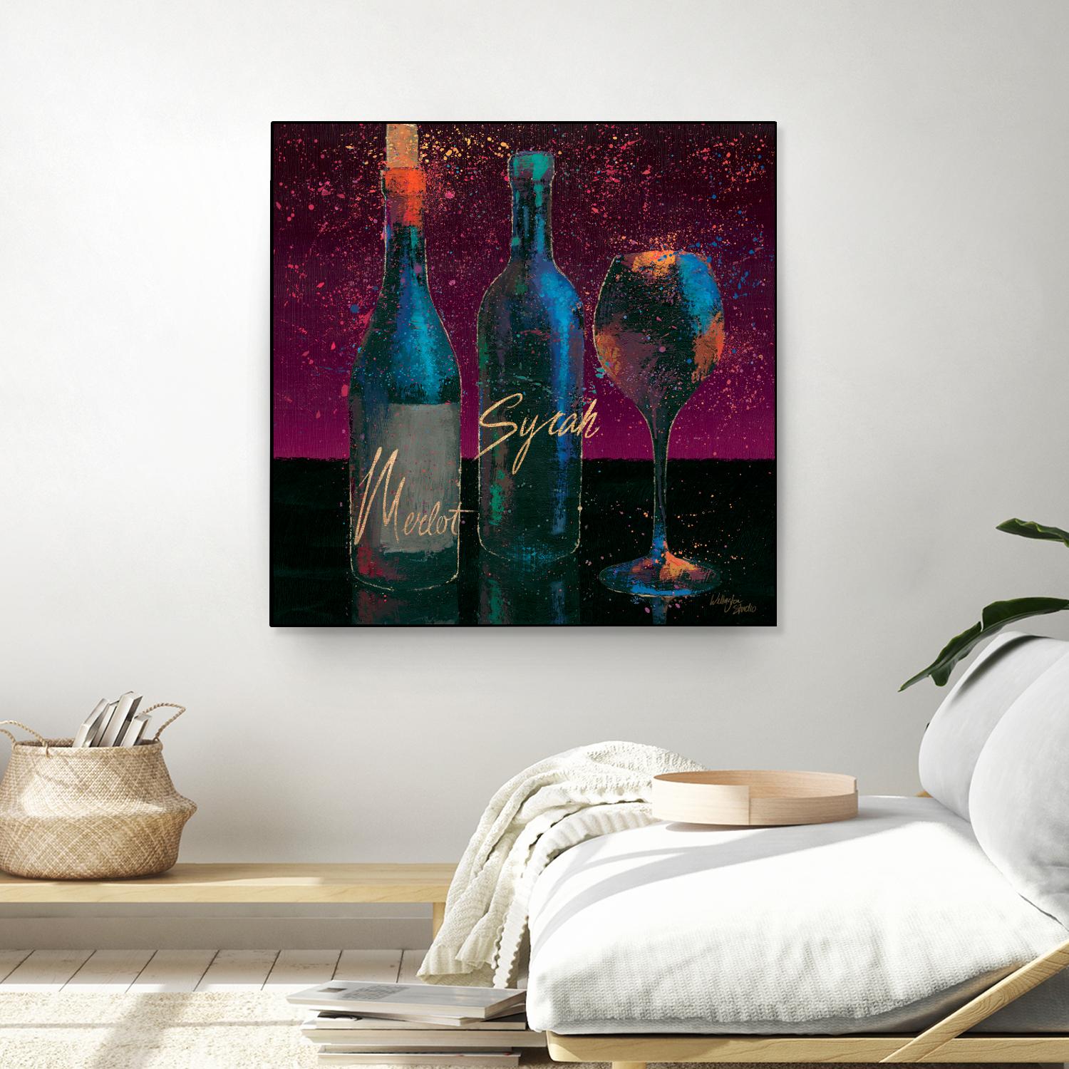 Wine Splash Dark III by Wellington Studio on GIANT ART - blue fruit-food-drink