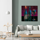 Wine Splash Dark III by Wellington Studio on GIANT ART - blue fruit-food-drink