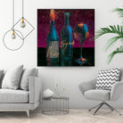 Wine Splash Dark III by Wellington Studio on GIANT ART - blue fruit-food-drink