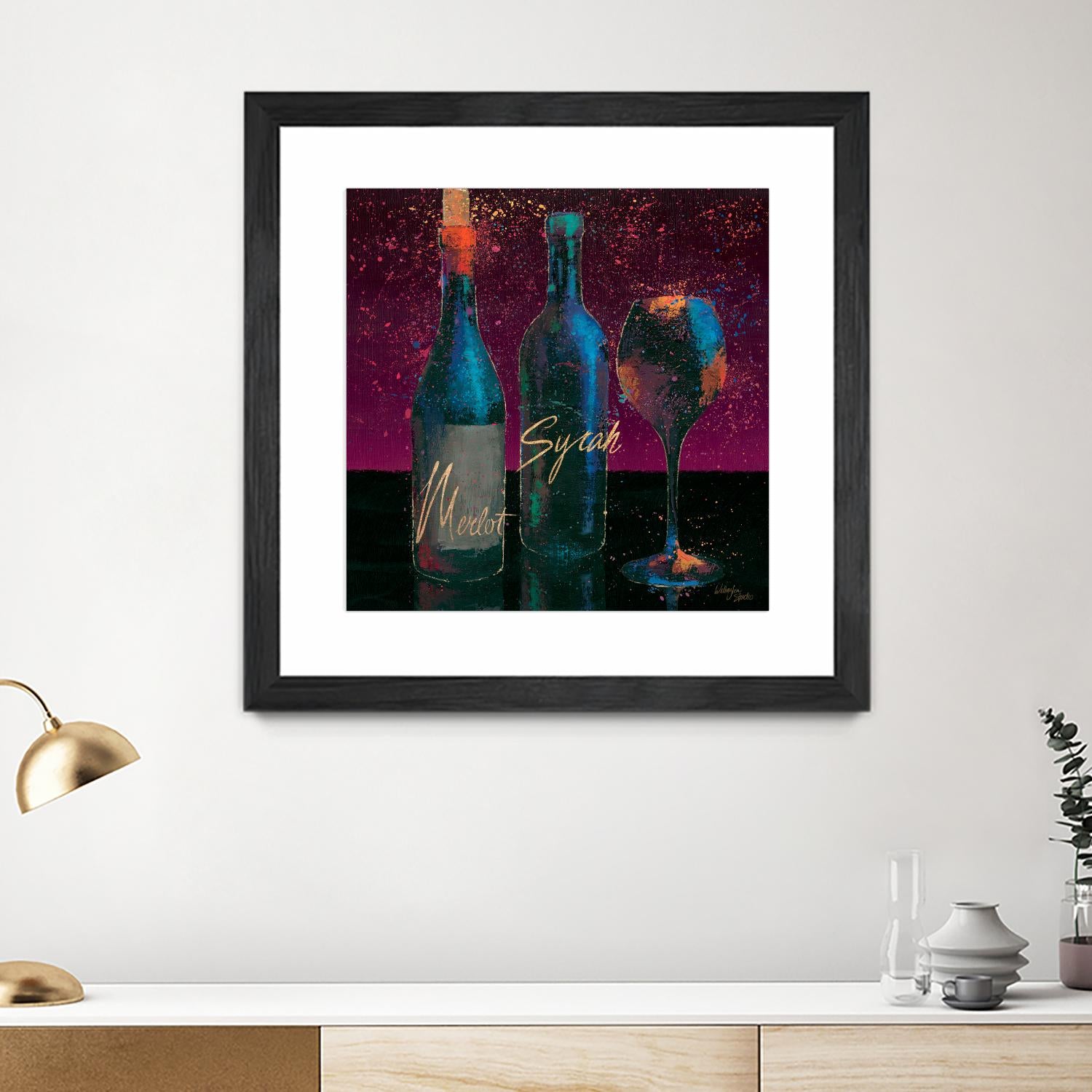 Wine Splash Dark III by Wellington Studio on GIANT ART - blue fruit-food-drink