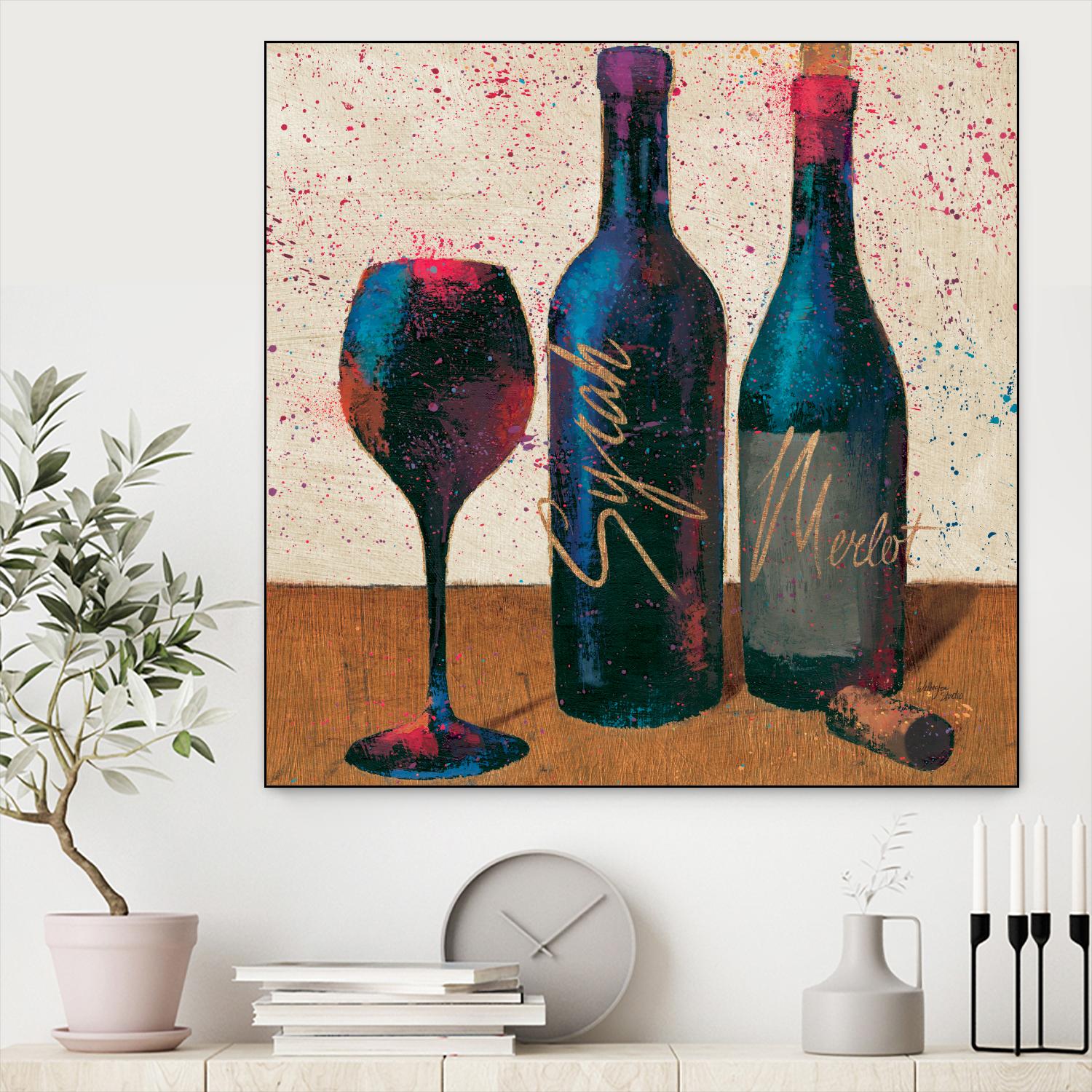 Wine Splash Light II by Wellington Studio on GIANT ART - blue fruit-food-drink